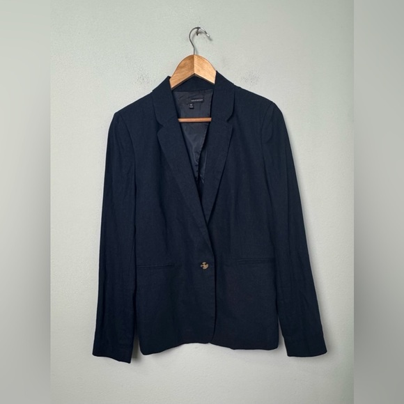 Harve Bernard Linen Blend Blazer in Navy Blue Size 10 - Picture 1 of 10